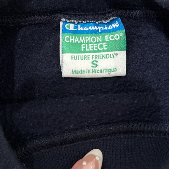 Champion Navy Blue Crewneck Sweatshirt with Michigan Logo - Picture 2 of 3